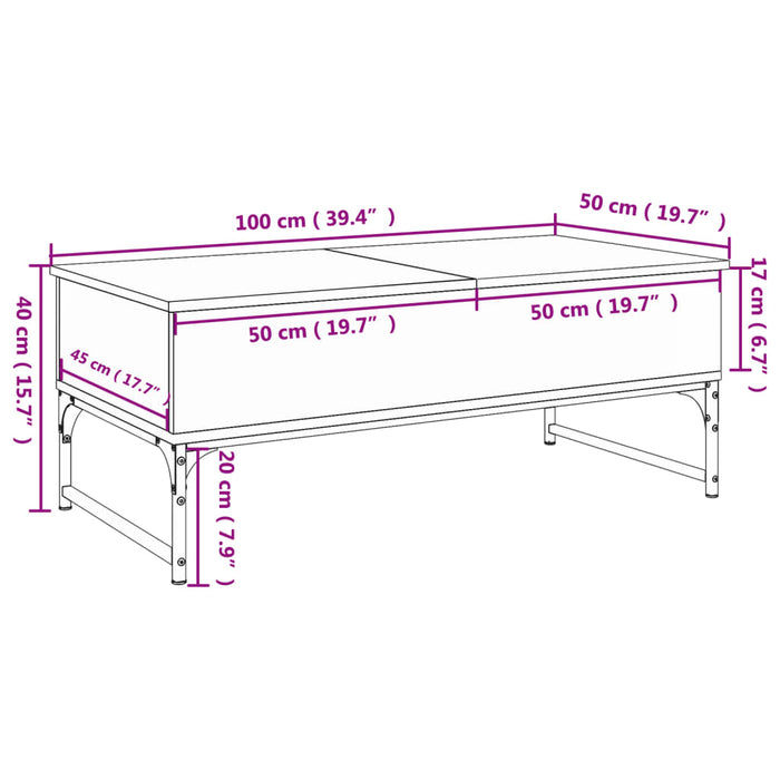 Salontafel Bewerkt Hout En Metaal