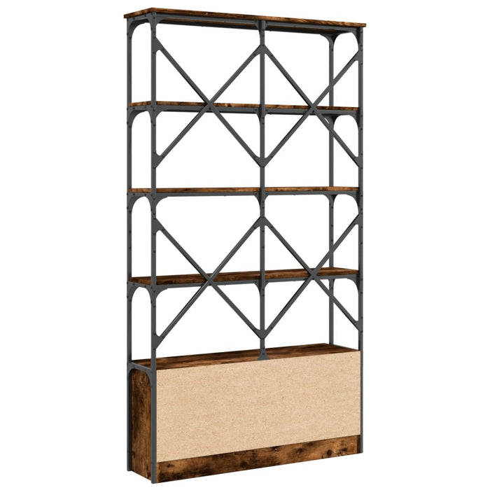 Boekenkast 100X26X180 Cm Bewerkt Hout En Metaal