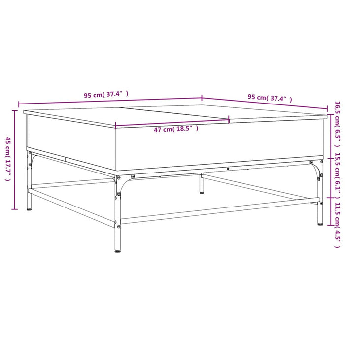 Salontafel 95X95X45 Cm Bewerkt Hout En Metaal