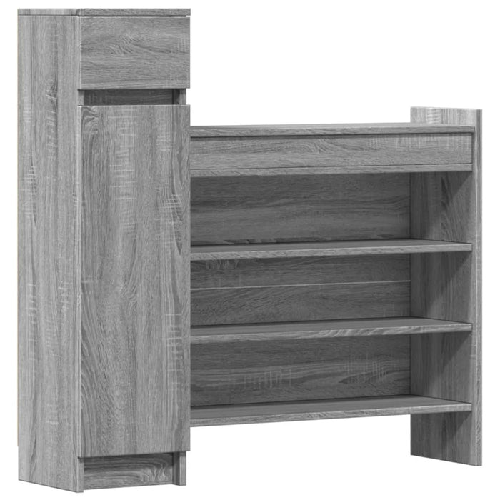 Schoenenkast 100,5X28X100 Cm Bewerkt Hout Eiken