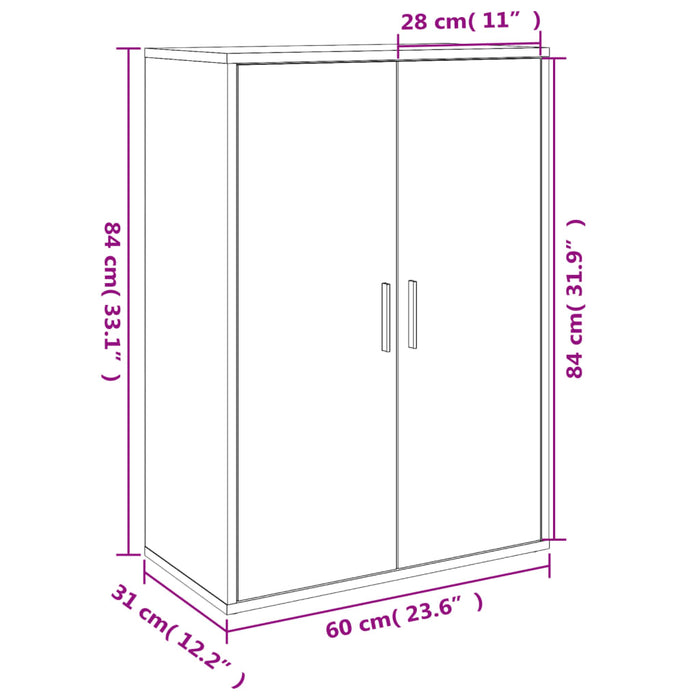 Dressoir 60X31X84 Cm Bewerkt Hout