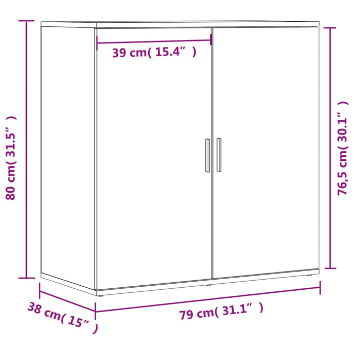 Dressoir 79X38X80 Cm Bewerkt Hout