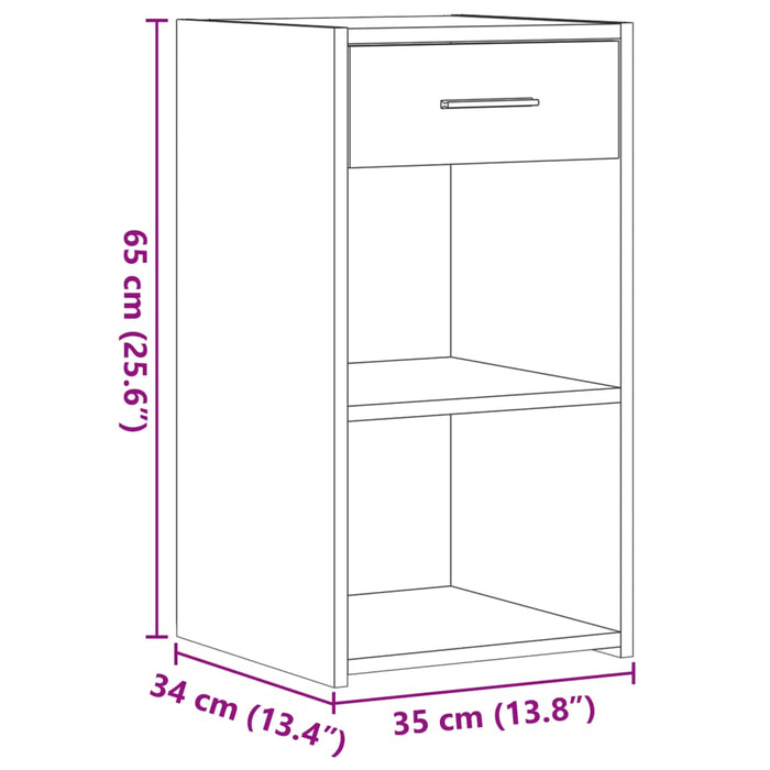 Nachtkastjes 2 St 35X34X65 Cm Bewerkt Hout Zwart