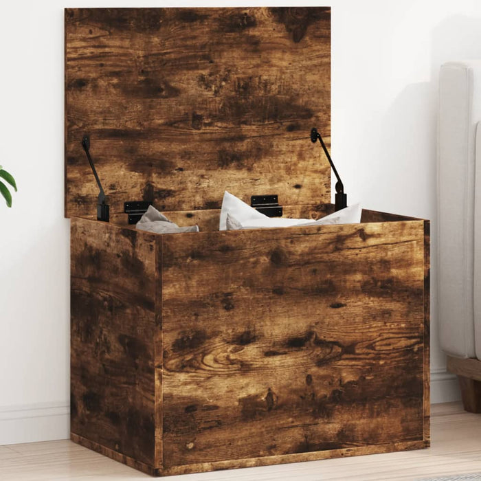 Opbergbox 60X42X46 Cm Bewerkt Hout Gerookt Eikenkleurig