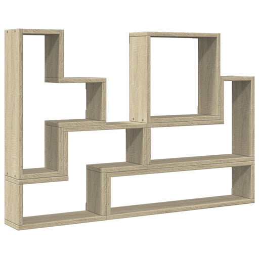 Wandschap 96X12X64 Cm Bewerkt Hout Kleurig