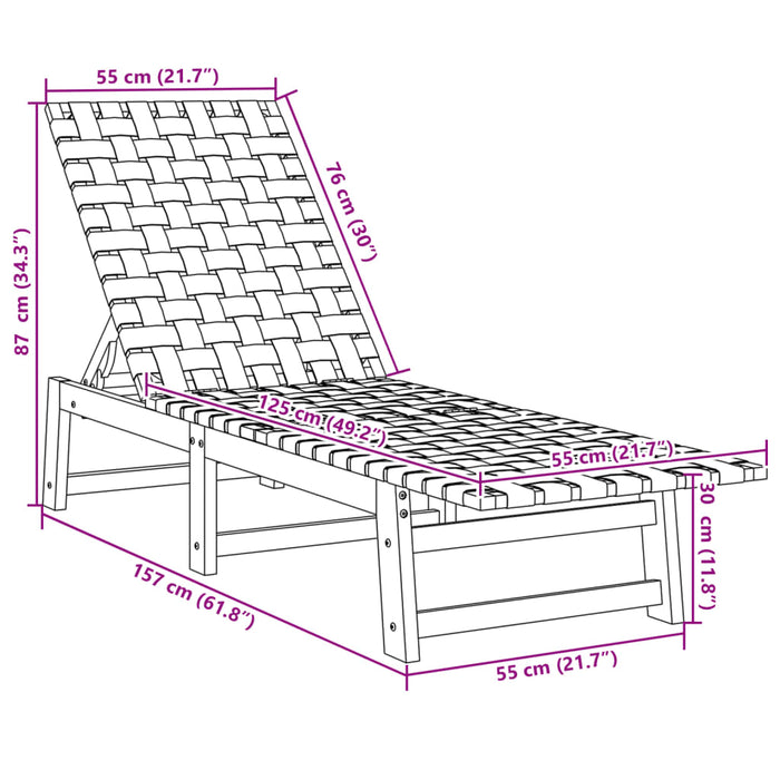 Ligbed Massief Acaciahout En Stof