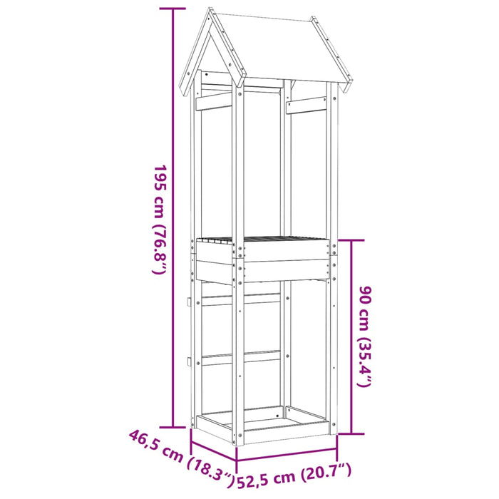 Speeltoren 52,5X46,5X195 Cm Massief Douglas Vurenhout