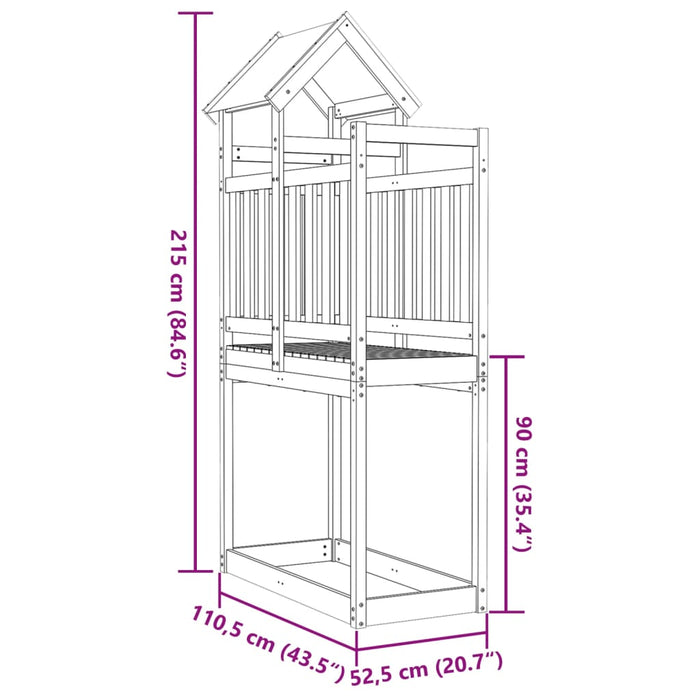 Speeltoren 110,5X52,5X215 Cm Geïmpregneerd Grenenhout