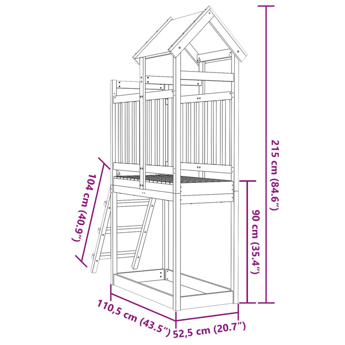 Speeltoren Ladder 110,5X52,5X215 Cm Geïmpregneerd Grenenhout