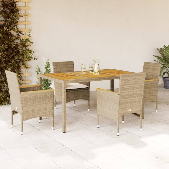 Tuinset Met Kussens Poly Rattan En Acaciahout