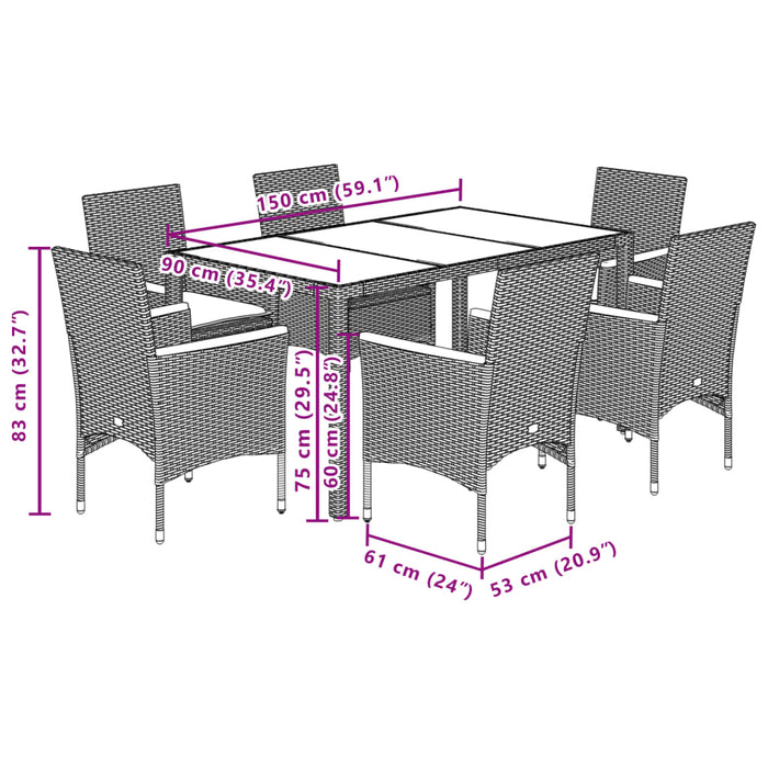 Tuinset Met Kussens Poly Rattan En Acaciahout