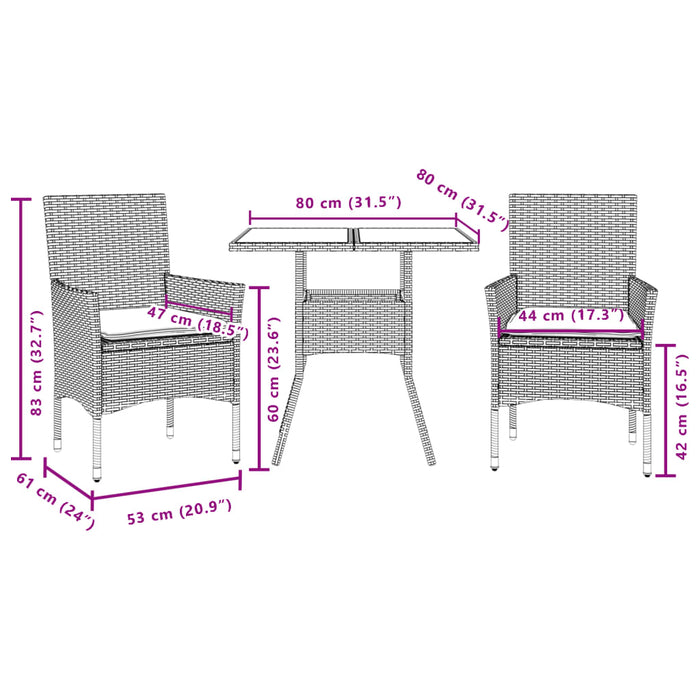 Tuinset Met Kussens Poly Rattan En Acaciahout