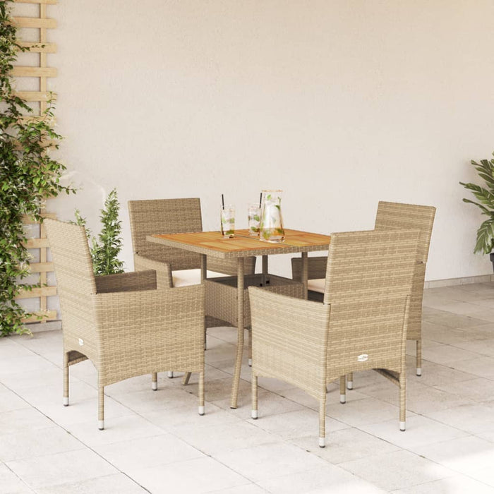 Tuinset Met Kussens Poly Rattan En Acaciahout