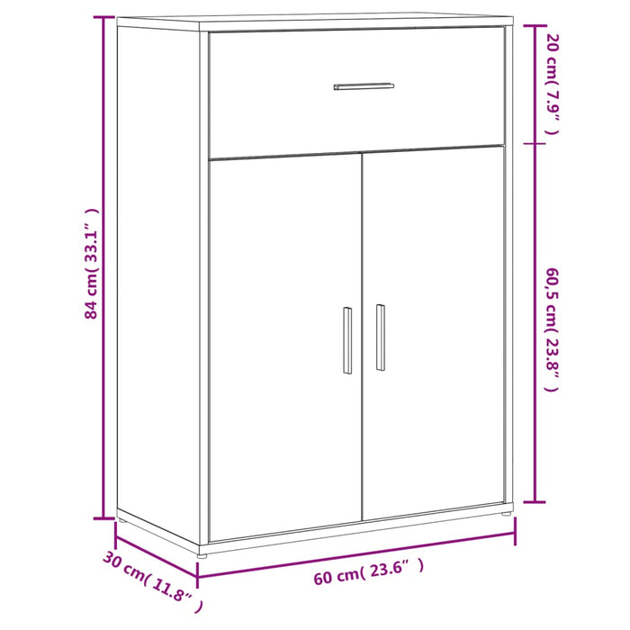 Dressoirs 2 St 60X30X84 Cm Bewerkt Hout Kleurig