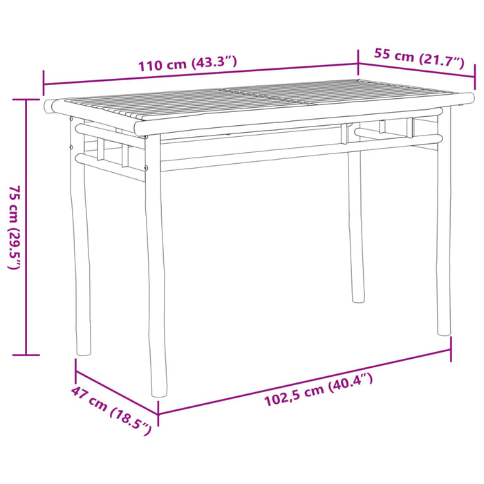 Tuintafel 110X55X75 Cm Bamboe