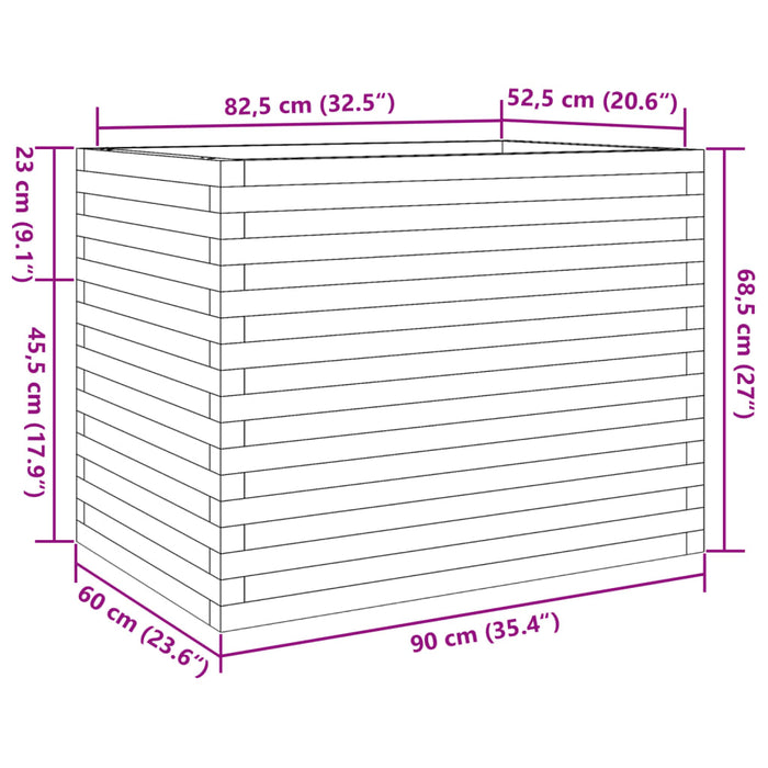 Plantenbak 90X60X68,5 Cm Geïmpregneerd Grenenhout Naturel Geïmpregneerd