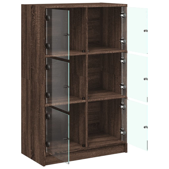 Hoge Kast Met Deuren 68X37X109 Cm Bewerkt Hout Bruin Eikenkleur