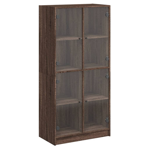 Hoge Kast Met Deuren 68X37X142 Cm Bewerkt Hout Bruin Eikenkleur