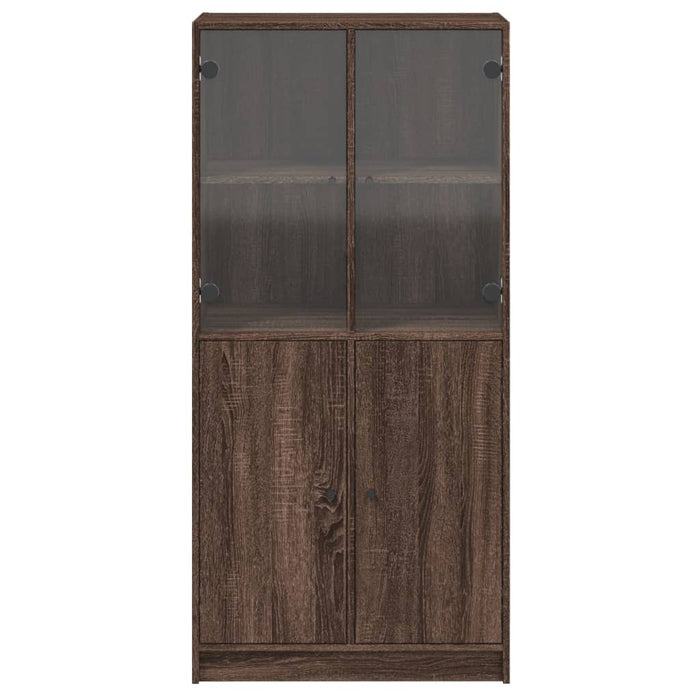 Hoge Kast Met Deuren 68X37X142 Cm Bewerkt Hout Bruin Eikenkleur