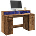 Bureau Met Led-Verlichting Hout Kleur