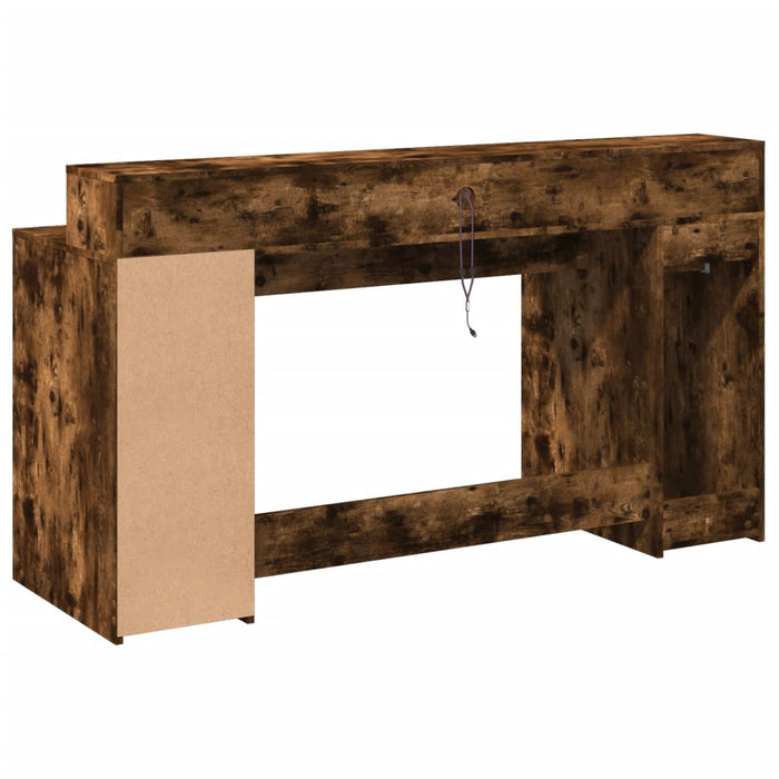 Bureau Met Led-Verlichting Hout Kleur