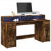 Bureau Met Led-Verlichting Hout Kleur