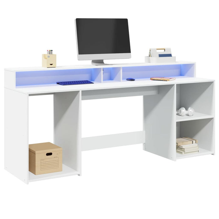 Bureau Met Led-Verlichting Hout Kleur