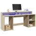 Bureau Met Led-Verlichting Hout Kleur