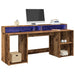 Bureau Met Led-Verlichting Hout Kleur