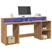 Bureau Met Led-Verlichting Hout Kleur