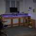 Bureau Met Led-Verlichting 200X104X91 Cm Hout Artisanaal Eiken