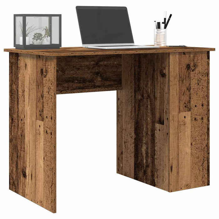 Bureau 100X55X75 Cm Bewerkt Hout Artisanaal Eikenkleur