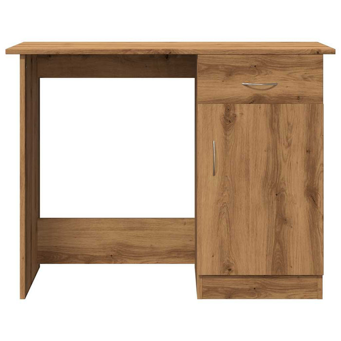 Bureau 100X50X76 Cm Bewerkt Hout Artisanaal Eikenkleur