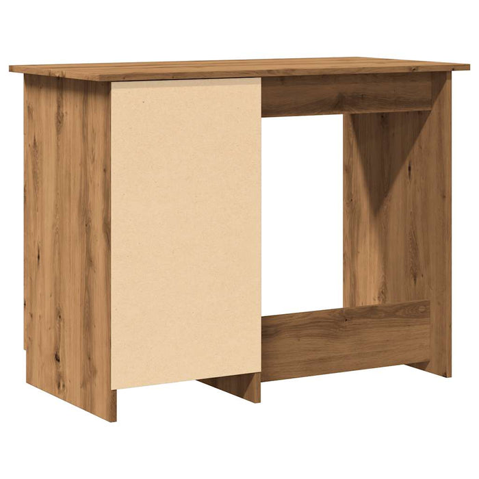 Bureau 100X50X76 Cm Bewerkt Hout Artisanaal Eikenkleur