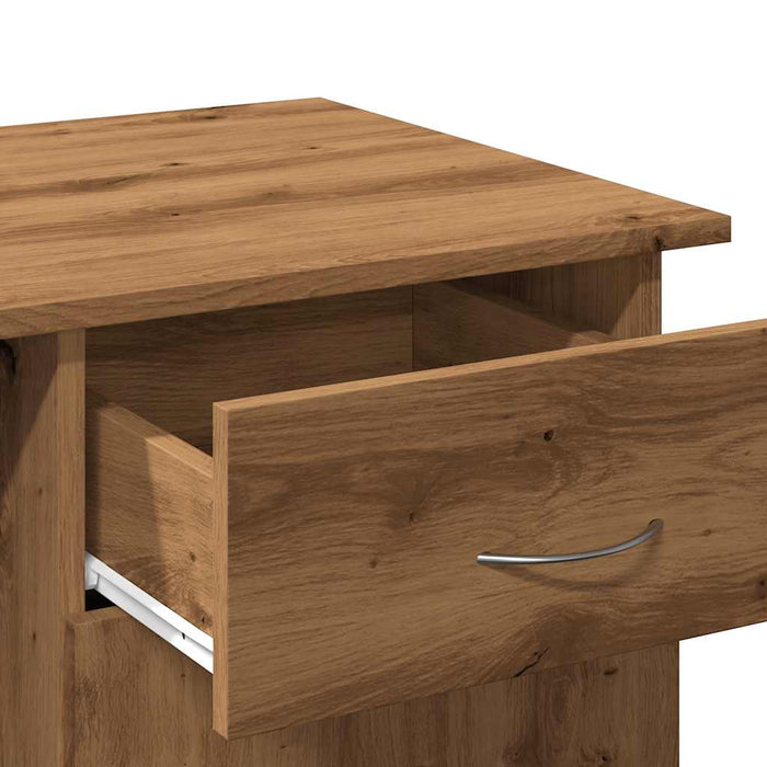 Bureau 100X50X76 Cm Bewerkt Hout Artisanaal Eikenkleur