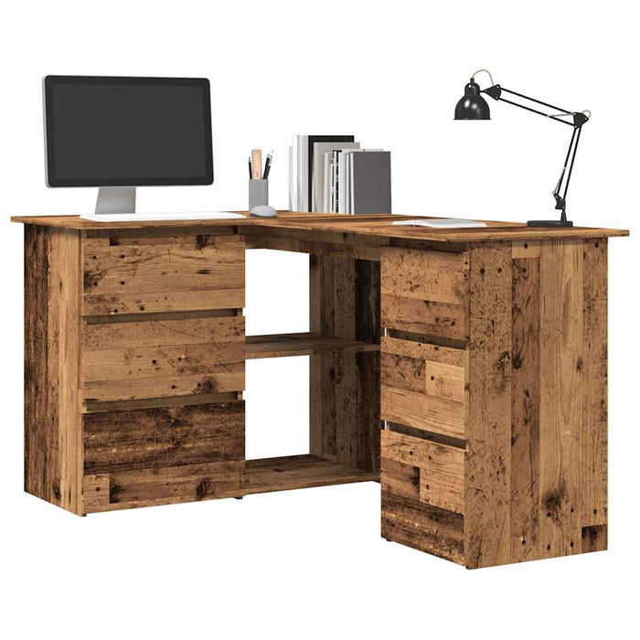 Hoekbureau 145X100X76 Cm Bewerkt Hout Kleurig