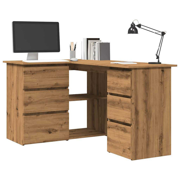 Hoekbureau 145X100X76 Cm Bewerkt Hout Kleurig