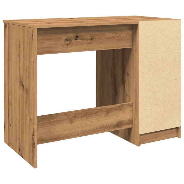 Bureau 100X50X75 Cm Bewerkt Hout Artisanaal Eikenkleur