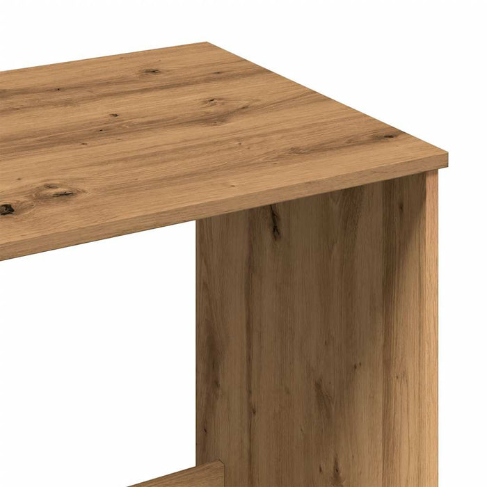 Bureau 100X50X75 Cm Bewerkt Hout Artisanaal Eikenkleur