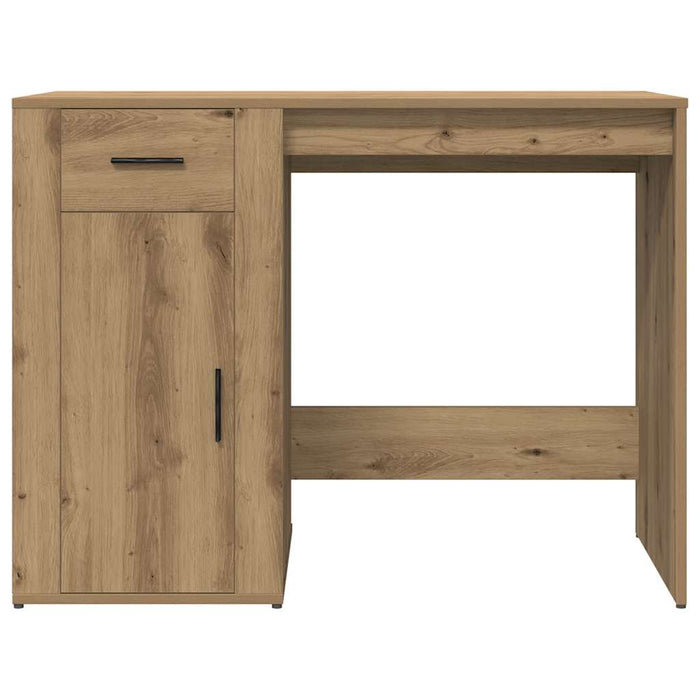 Bureau 100X49X75 Cm Bewerkt Hout Artisanaal Eikenkleur