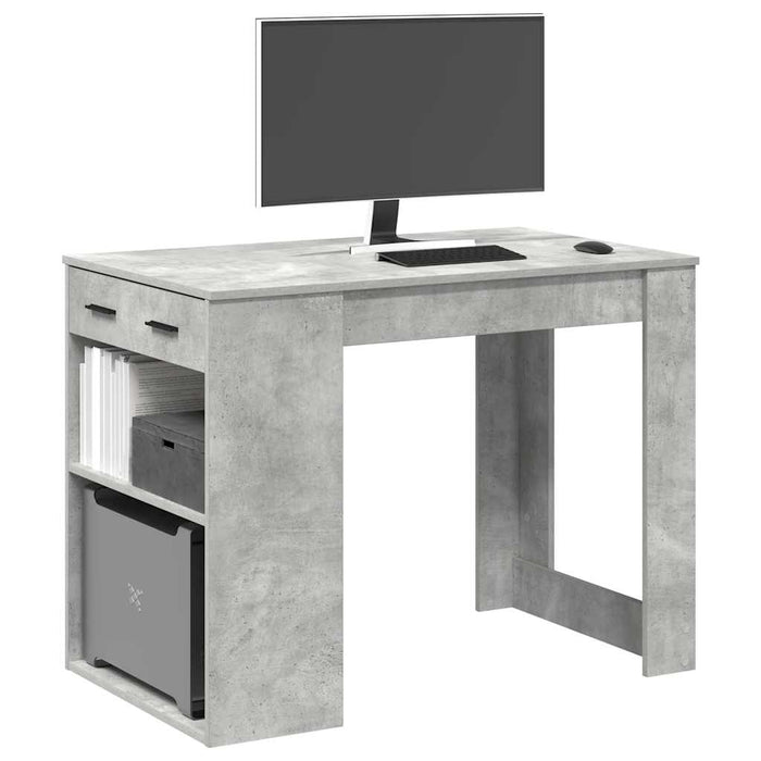 Bureau Met Lade En Plank 102X62X77,5 Cm Hout Artisanaal Eiken