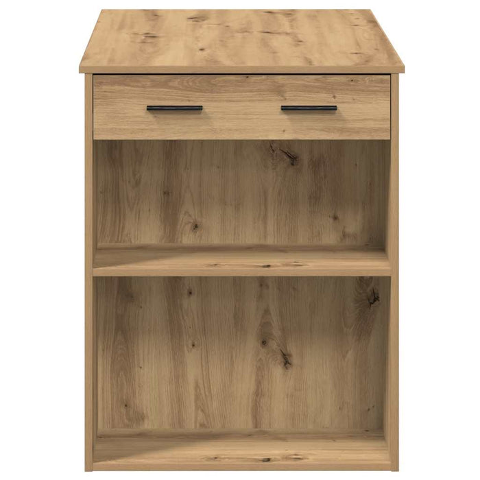 Bureau Met Lade En Plank 102X62X77,5 Cm Hout Artisanaal Eiken