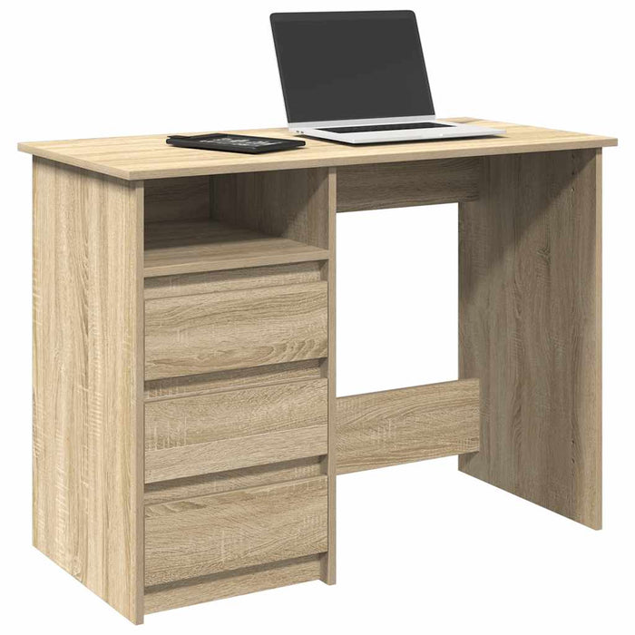 Bureau 102X50X75 Cm Bewerkt Hout Eikenkleurig