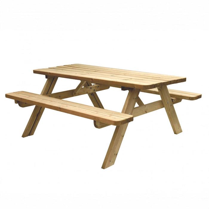 6 STUKS - Premium 177 cm Picknicktafel met 42 mm Dikke Planken