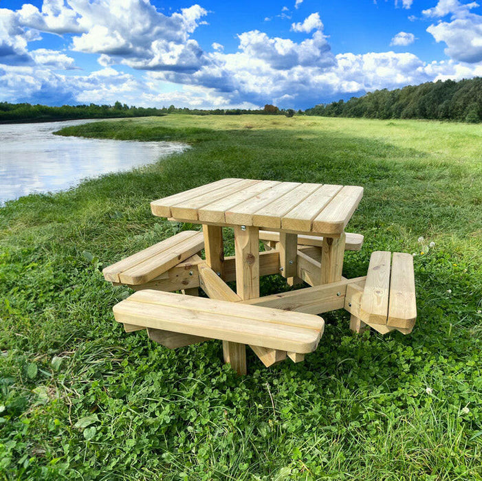 Vierkante kinderpicknicktafel voor kleuters KING ® (125 x 125 cm)