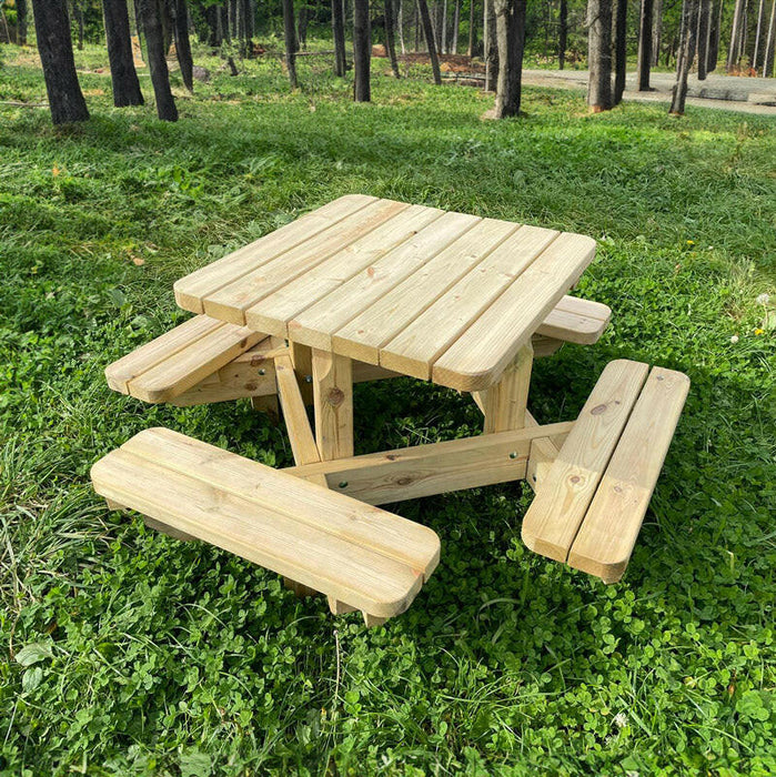 Quadratischer Picknicktisch für Kleinkinder KING ® (125 x 125 cm)