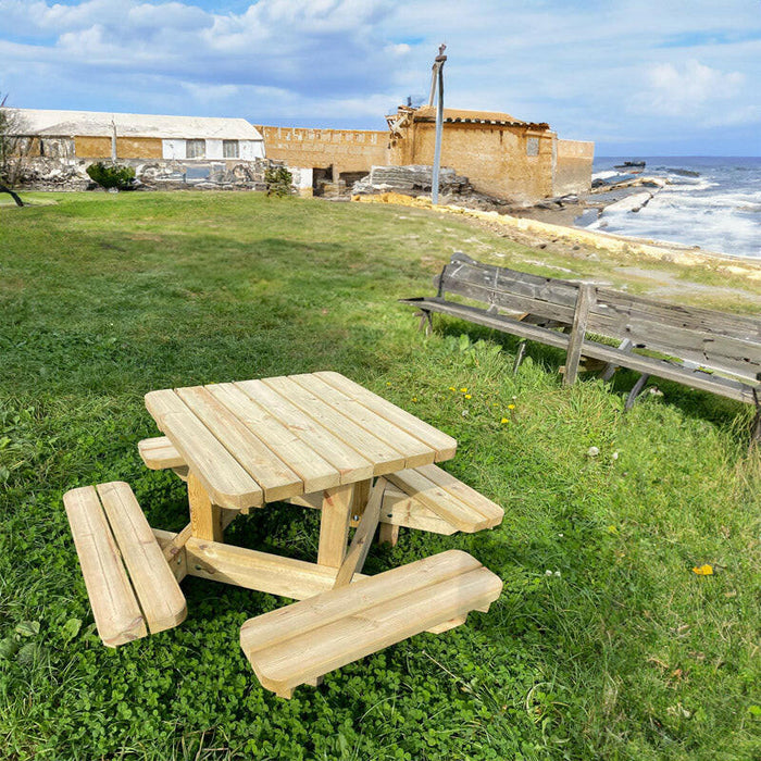 Vierkante kinderpicknicktafel voor kleuters KING ® (125 x 125 cm)