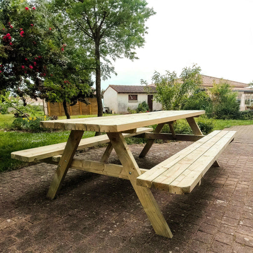 Ruime picknicktafel met 4.5 cm dikke planken