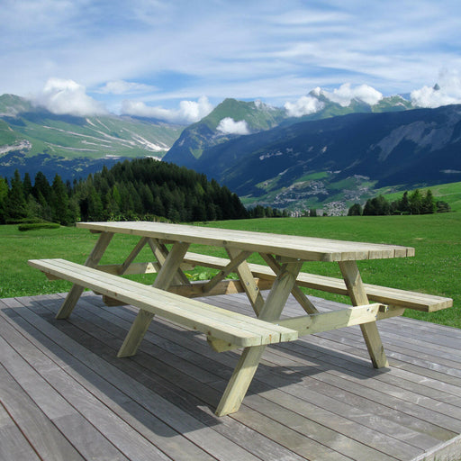 ROYAL KING® Picknicktafel - 3.00 meter lang - 4.5 cm dikte