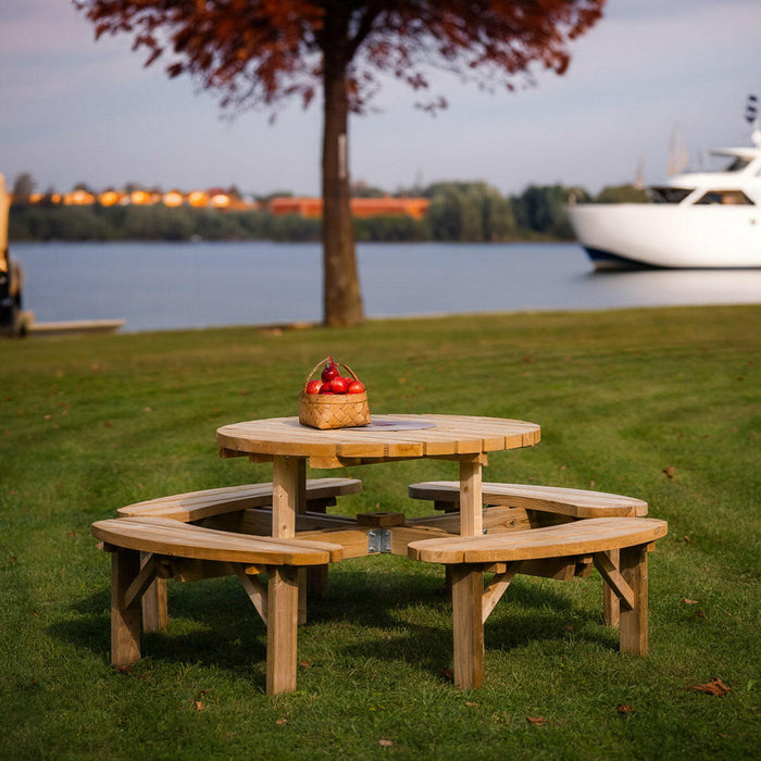 Ronde picknicktafel xxl royal KING ® (195 x 195 cm) (45mm plankdikte)